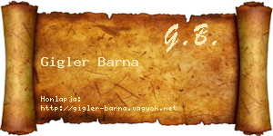 Gigler Barna névjegykártya