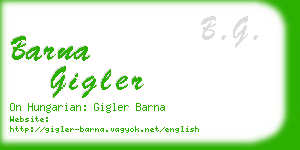 barna gigler business card